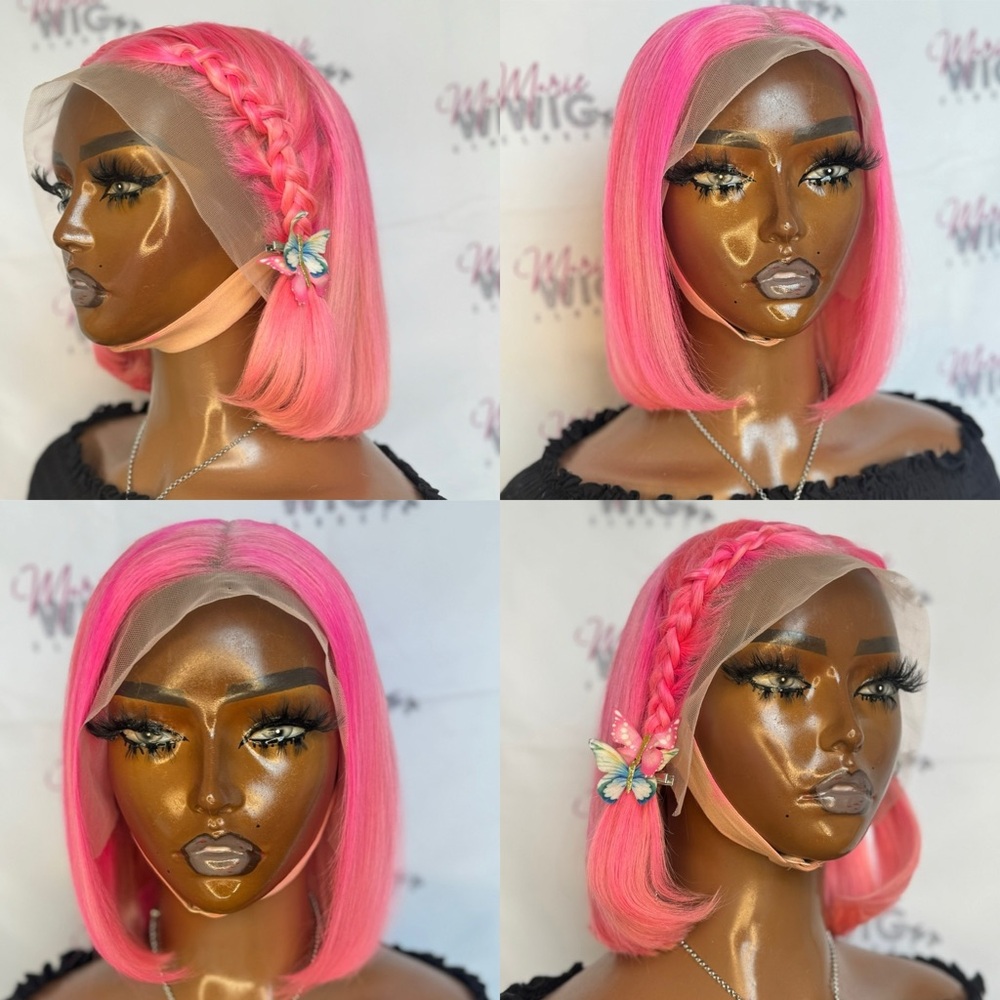 Vibrant Pink Braided Lace Front Wig